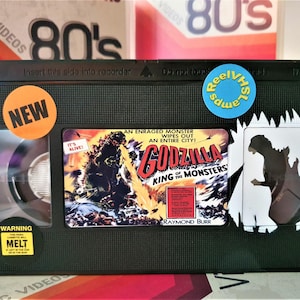 Godzilla  Retro VHS Lamp With Airbrushed Artwork ,Top Quality!Amazing Gift For Any Movie Fan,Man Cave Ideas! Stunning