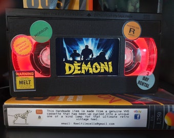 Retro VHS Lamp, Demons  , Top Quality Amazing Gift  For Any Movie Fan,Man Cave Ideas or Pick your own Movie