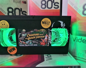 Creature from the Black Lagoon VHS Lamp With Airbrushed Artwork ,Top Quality!Amazing Gift For Any Movie Fan,Man Cave Ideas! Stunning