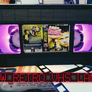 Retro VHS Lamp,Fight Club,Night Light Stunning Collectible, Top Quality!Amazing Gift For Any Movie Fan or Man Cave idea.