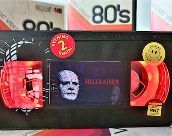 Hellraiser VHS Lamp With Airbrushed Artwork ,Top Quality!Amazing Gift For Any Movie Fan,Man Cave Ideas! Stunning