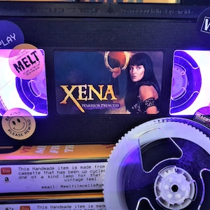 Xena VHS Lamp: Retro Movie Night Light, Upcycled Handmade Decor