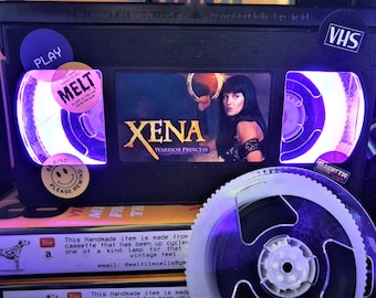 Xena VHS Lamp: Retro Movie Night Light, Upcycled Handmade Decor