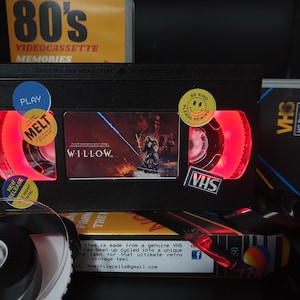 Retro VHS Lamp,Willow,Top Quality Amazing Gift  For Any Movie Fan,Man Cave Ideas or Pick your own Movie