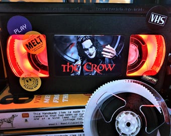 The Crow Retro VHS Tape Night Light table lamp stunning Brandon Lee Or pick any movie!