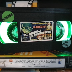 Retro VHS Lamp,Bride of Frankenstein!Amazing Gift Idea For Any Movie Fan,Man cave  or Birthday gift