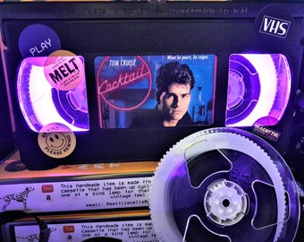 Cocktail Tom Cruise Retro VHS Tape Night Light table lamp,Top Quality! Amazing Or pick any movie!