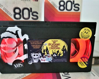 The Nightmare Before Christmas Retro VHS Lamp With Airbrushed Artwork ,Top Quality!Amazing Gift For Any Movie Fan,Man Cave Ideas! Stunning