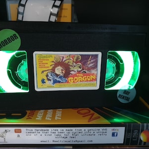 Retro VHS Lamp,The Gorgon!Amazing Gift Idea For Any Movie Fan,Man cave  or Birthday gift
