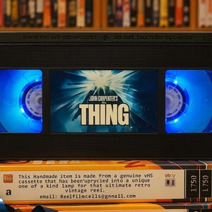 Retro VHS Lamp,The Thing Retro Horror, Top Quality!Amazing Gift For Any Movie Fan,Man Cave Ideas or Pick your own Movie S1 image 1