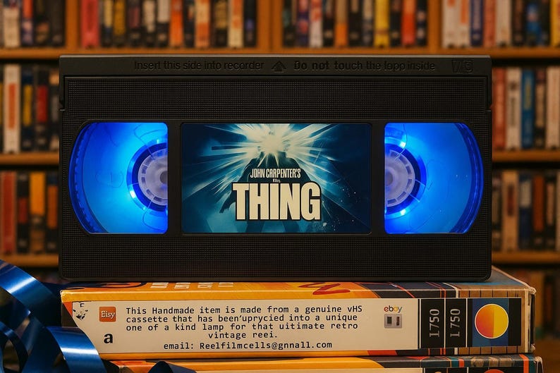 Retro VHS Lamp,The Thing Retro Horror, Top Quality!Amazing Gift For Any Movie Fan,Man Cave Ideas or Pick your own Movie S1 image 1