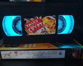 Tales From The Crypt VHS Lamp: Upcycled Retro Night Light