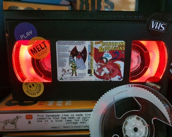 Dungeons and Dragons Classic Retro VHS Tape Night Light table lamp S1 Or pick any movie!