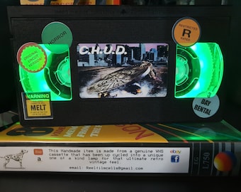 Retro VHS Lamp, C.H.U.D. Horror  , Top Quality Amazing Gift  For Any Movie Fan,Man Cave Ideas or Pick your own Movie