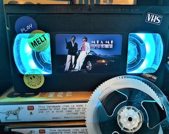 Miami Vice Classic Retro VHS Tape Night Light table lamp stunning L@@K Or pick any movie!