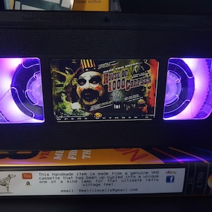 Retro VHS Lamp,House of 1000 Corpses,Night Light!Amazing Gift Idea For Any Movie Fan,Man cave  or Birthday gifts