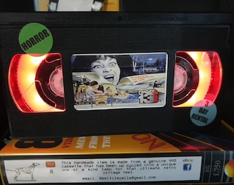 Retro VHS Lamp,Friday the 13th!Amazing Gift Idea For Any Movie Fan,Man cave  or Birthday gift
