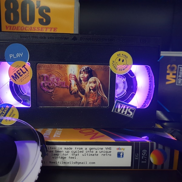 Retro VHS Lamp,The Dark Crystal,Top Quality Amazing Gift  For Any Movie Fan,Man Cave Ideas or Pick your own Movie