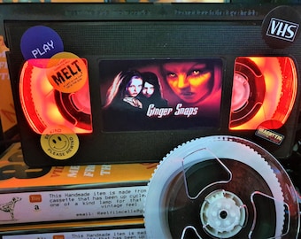 Ginger Snaps Classic Retro VHS Tape Night Light table lamp stunning L@@K  Or pick any movie!