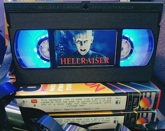 Retro VHS Lamp,Hell raiser Horror, Top Quality!Amazing Gift  For Any Movie Fan,Man Cave Ideas or Pick your own Movie