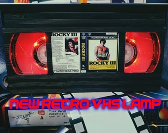 Retro VHS Lamp,Rocky 3 Boxing .Night Light Stunning Collectible, Top Quality!Amazing Gift  For Any Movie Fan,Man Cave Ideas!