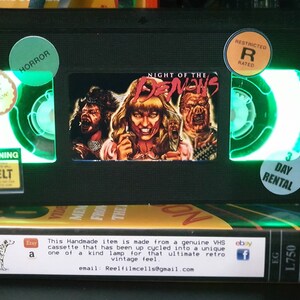 Retro VHS Lamp, Night of the Demons , Top Quality Amazing Gift  For Any Movie Fan,Man Cave Ideas or Pick your own Movie