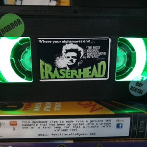Retro VHS Lamp,Eraserhead!Amazing Gift Idea For Any Movie Fan,Man cave  or Birthday gift