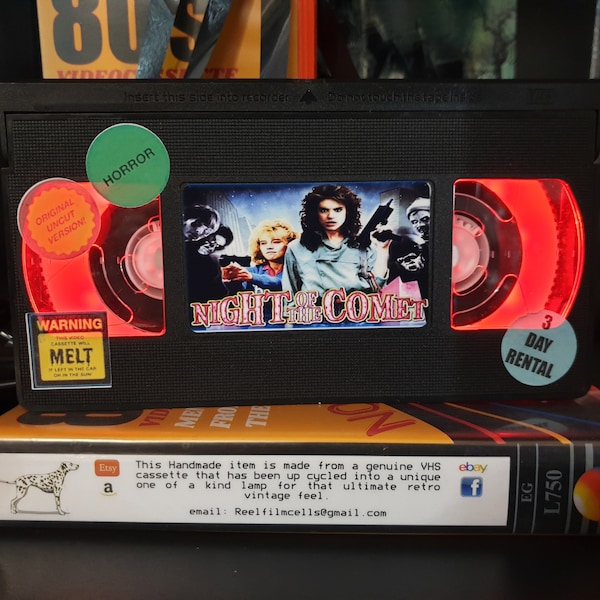 Retro VHS Lamp, Night of the Comet , Top Quality Amazing Gift  For Any Movie Fan,Man Cave Ideas or Pick your own Movie