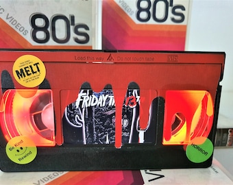 Friday the 13th Retro VHS Lamp With Airbrushed Artwork ,Top Quality!Amazing Gift For Any Movie Fan,Man Cave Ideas! Stunning Halloween