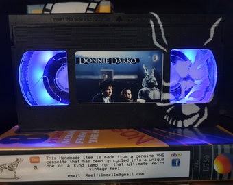 Retro VHS Lamp,Donnie Darko with Frank Art Work,Top Quality!Amazing Gift For Any Movie Fan,Man Cave Ideas! Stunning