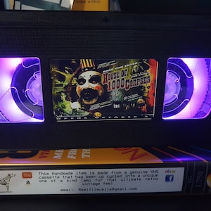 Retro VHS Lamp,House of 1000 Corpses,Night Light!Amazing Gift Idea For Any Movie Fan,Man cave  or Birthday gifts