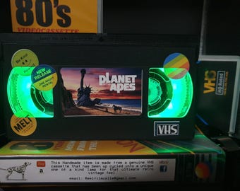 Retro VHS Lamp,Planet of the Apes, Top Quality!Amazing Gift For Any Movie Fan,Man Cave Ideas! Stunning Light.