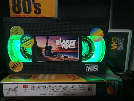 Retro VHS Lamp,Planet of the Apes, Top Quality!Amazing Gift For Any Movie Fan,Man Cave Ideas! Stunning Light.