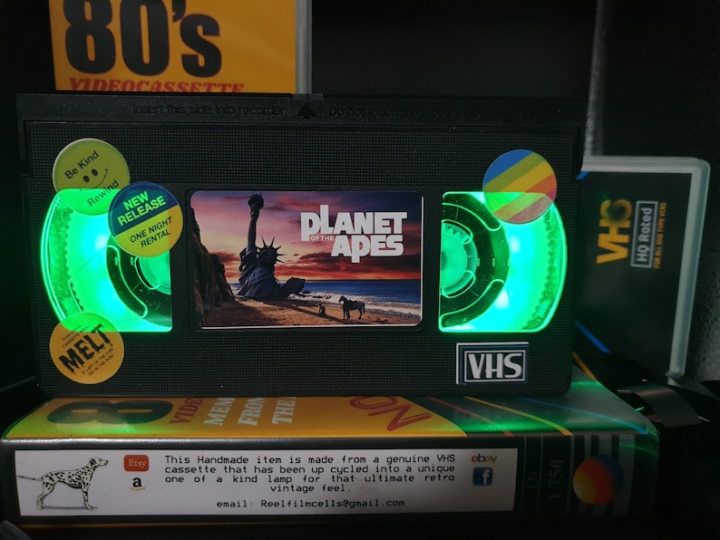 Retro VHS Lamp,Planet of the Apes, Top Quality!Amazing Gift For Any Movie Fan,Man Cave Ideas! Stunning Light. image 1