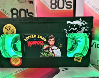 The Little shop of Horrors VHS Lamp With Airbrushed Artwork ,Top Quality!Amazing Gift For Any Movie Fan,Man Cave Ideas! Stunning