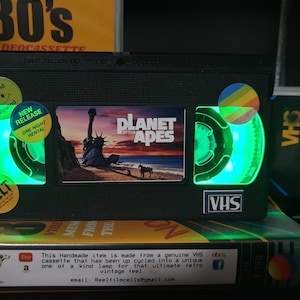 Retro VHS Lamp,Planet of the Apes, Top Quality!Amazing Gift For Any Movie Fan,Man Cave Ideas! Stunning Light.