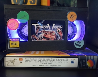 Retro VHS Lamp, TerrorVision ,Top Quality Amazing Gift  For Any Movie Fan,Man Cave Ideas or Pick your own Movie