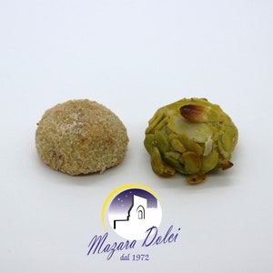 Almond sweets with Pistachio 100% Sicily Sweets Artisan Biscuits 1 kg image 1