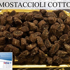 Mostaccioli Semola Cooked wine 100% Sicily Sweet Artisan Biscuits 1 kg image 2