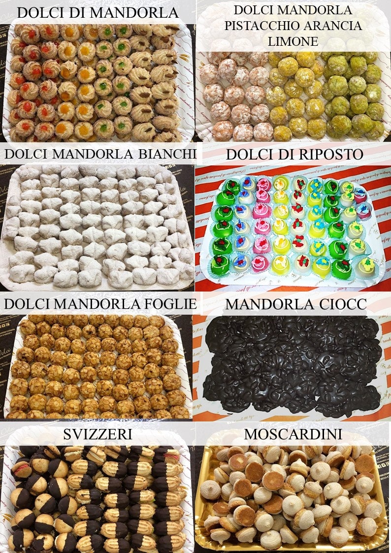 Almond sweets with Pistachio 100% Sicily Sweets Artisan Biscuits 1 kg image 6