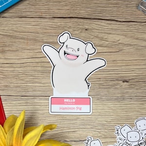 Hola, soy Hamilton Pig Pegatina