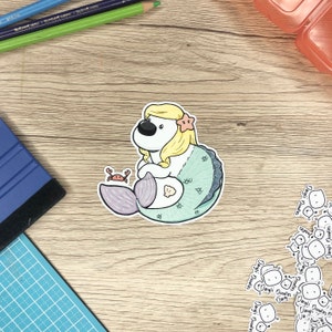 Meerjungfrau Scribble Sticker