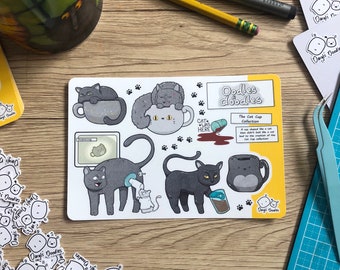 Cat Cup Collection | Oodles of Doodles Sticker Sheet