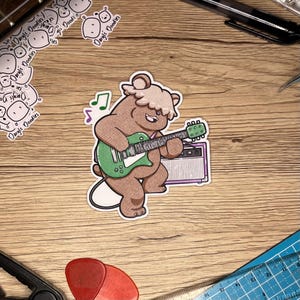 Band o' Bears Guitar Bear Sticker