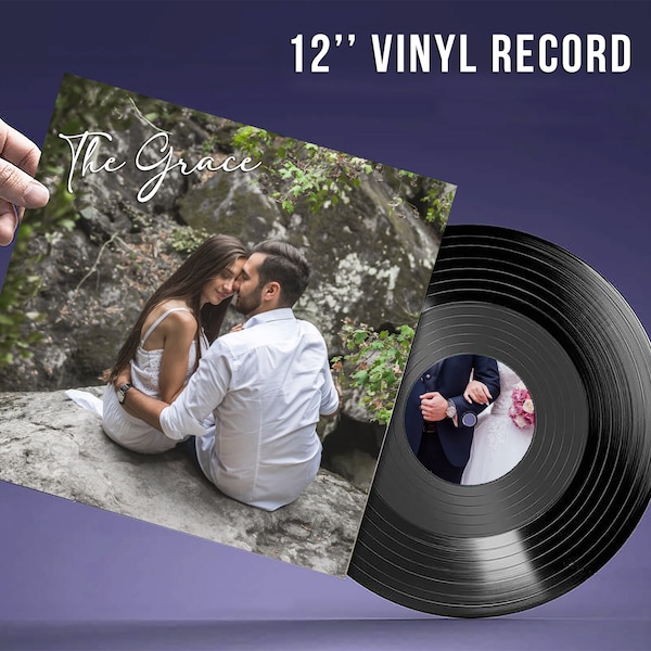 Custom Vinyl Record, 12 inch. Vinyl Record  included: Your Best Playlist, Two Sides, Black Records, Cover & Vinyl Stickers, Mixtape