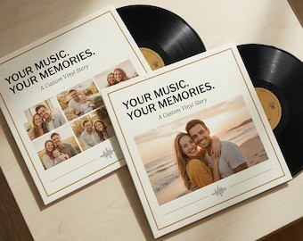 2 Custom Vinyl Record: Personalized Playlist, Photo Cover - 12 inch