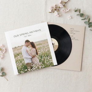 Disque vinyle 12 pouces personnalisé : mix personnalisé, pochette photo