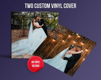 2 Custom Vinyl Covers (Without Vinyl Record), Wedding Vinyl Cover , Custom Vinyl Sleeve, Two Sided, , Fast Delivery