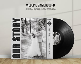 Custom Wedding Vinyl Record, Personalized Couple Gift, Guest Book Alternative