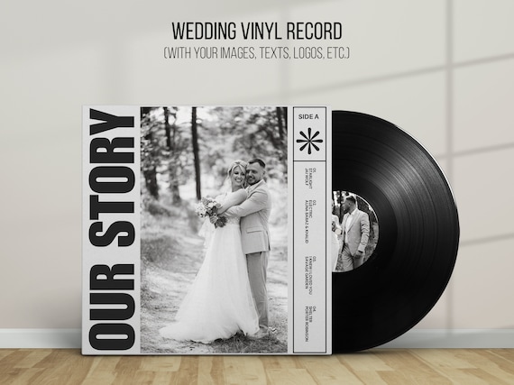 Custom Wedding Vinyl Record, Personalized Couple Gift, Guest Book Alternative